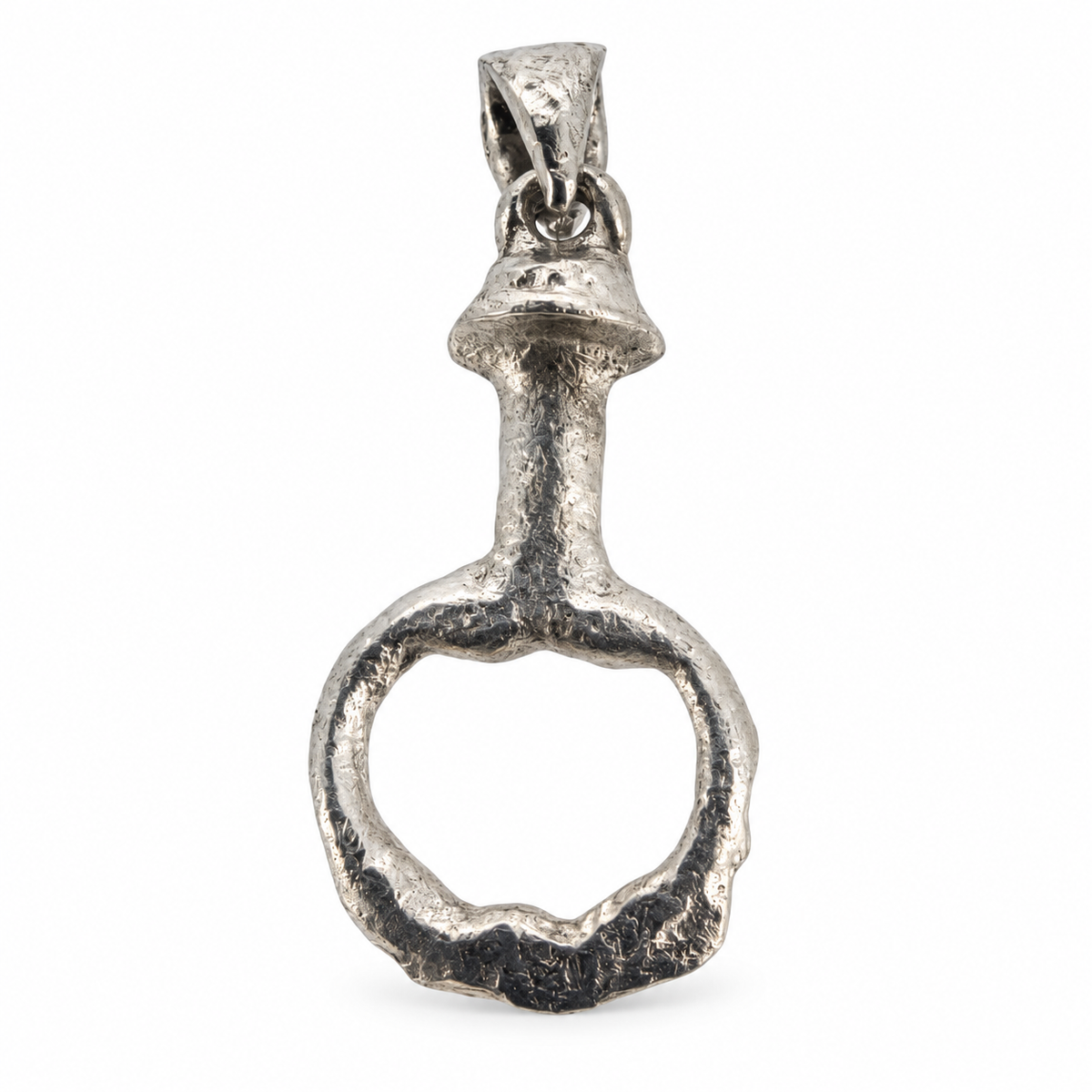 Silver Tudor purse fob pendant from Lincolnshire, front view.