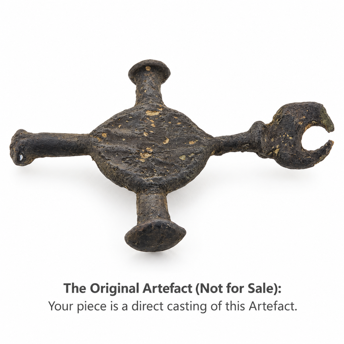 Original Anglo-Saxon cross artefact found in Northumbria, angled view. Not for sale. Your piece is a direct casting of this artefact.
