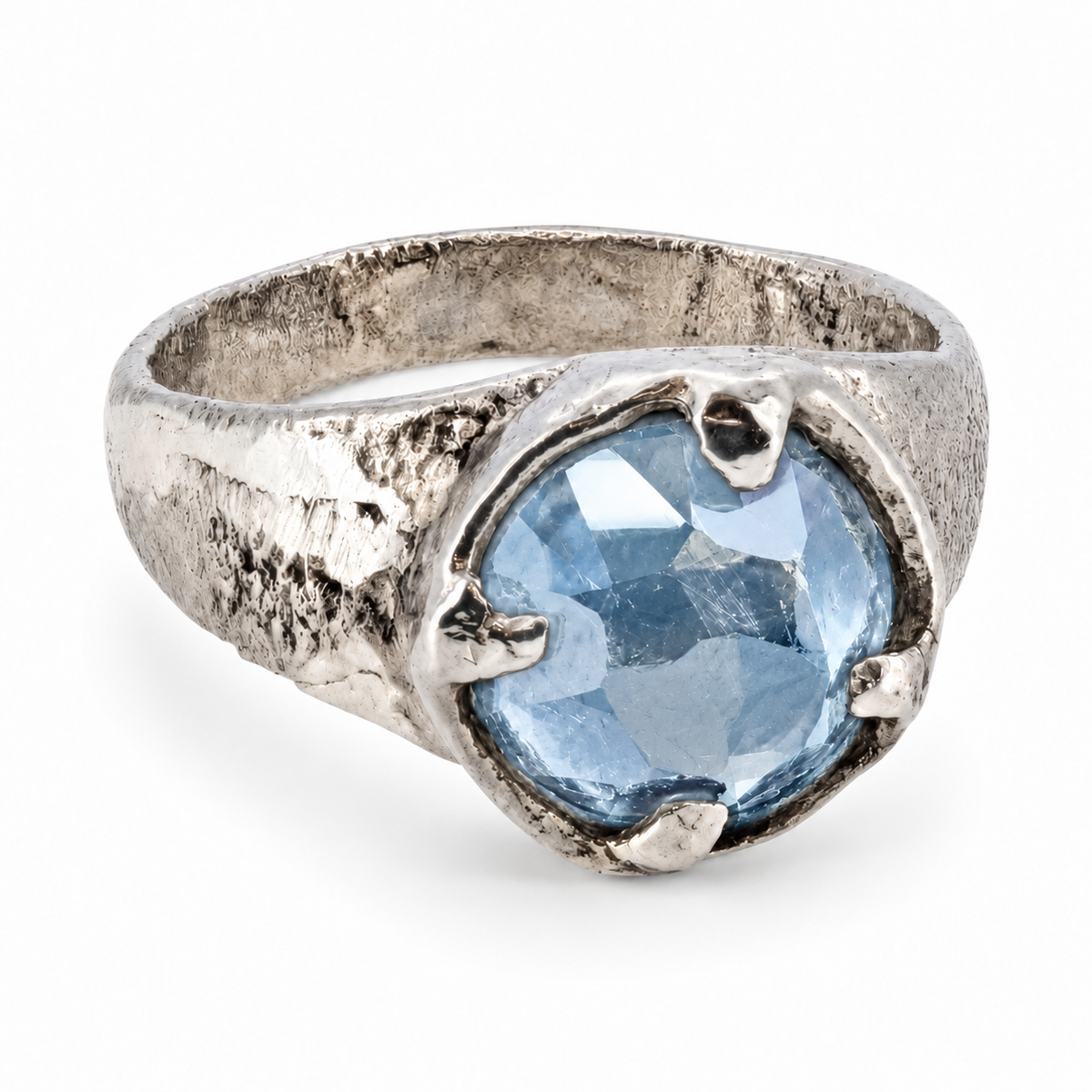 Silver North Yorkshire Viking topaz ring — gemstone colour illustration of the design individually hand cast in Leeds