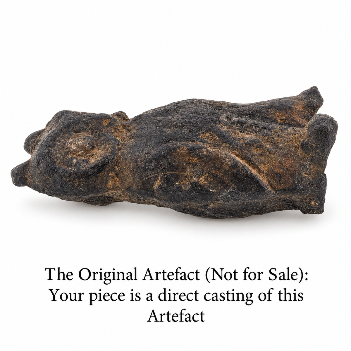 Original Tudor owl artefact found in Lancashire, side view. Not for sale. Your pendant is a direct casting of this artefact.