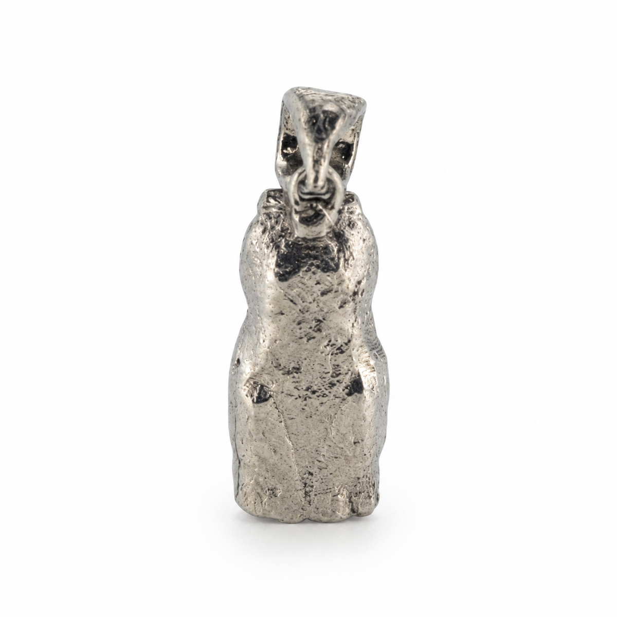 Silver Tudor owl pendant from Lancashire, reverse view.