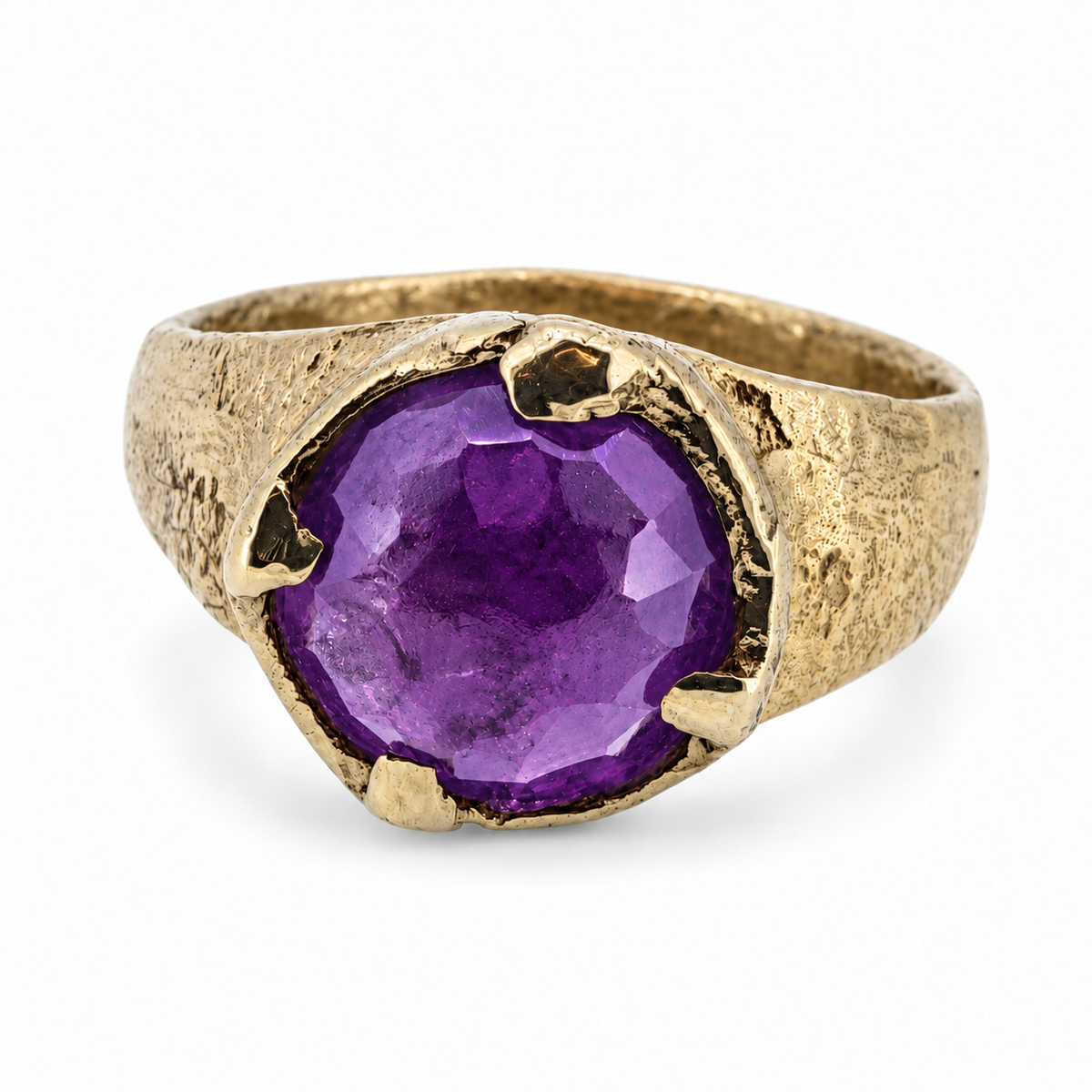 Gold North Yorkshire Viking amethyst ring — gemstone colour illustration of the design individually hand cast in Leeds