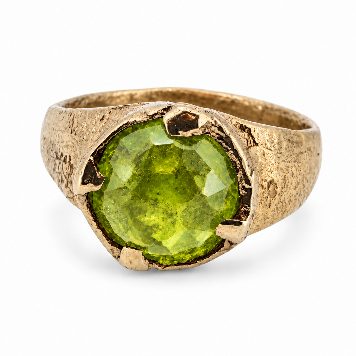 Gold North Yorkshire Viking peridot ring — gemstone colour illustration of the design individually hand cast in Leeds