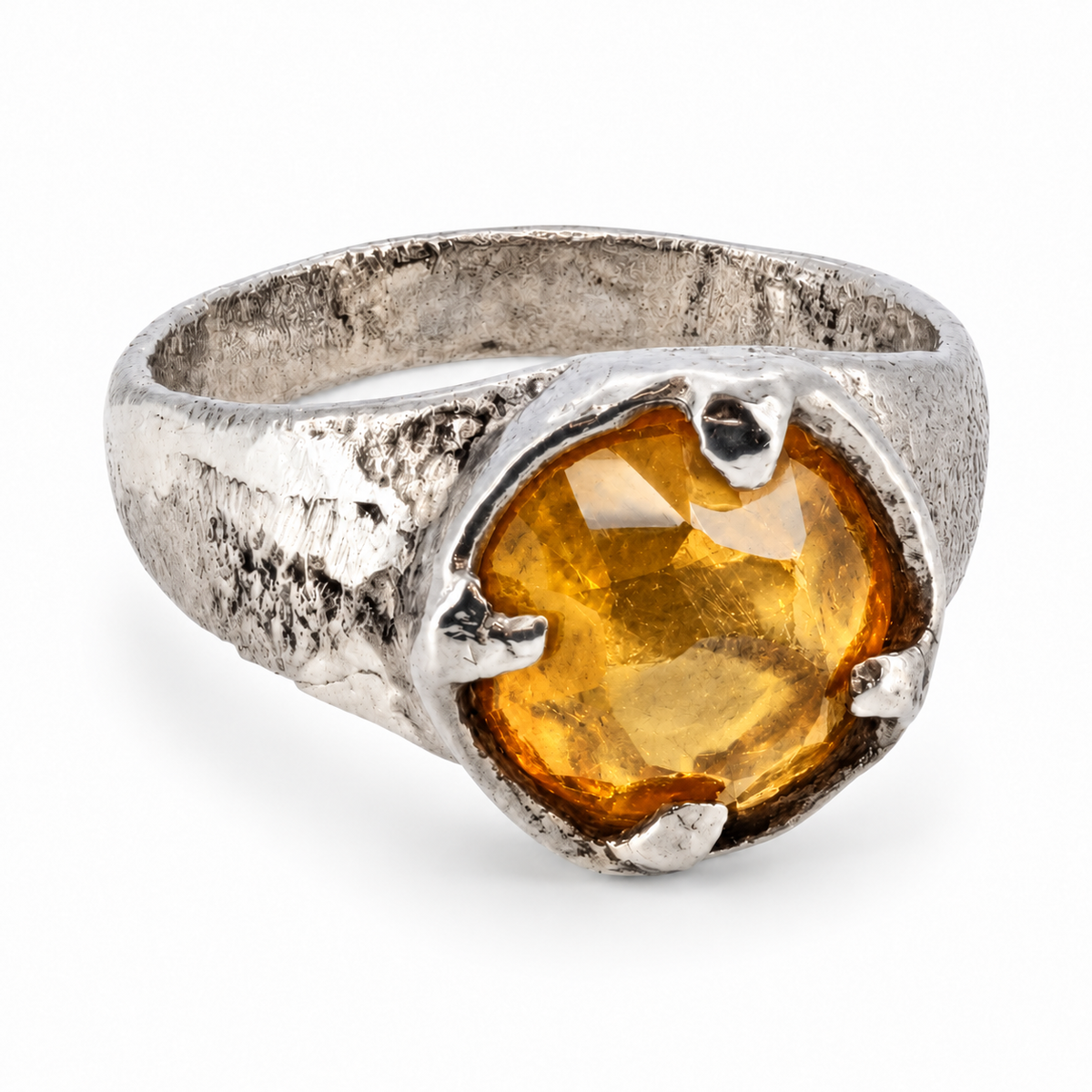 Silver North Yorkshire Viking citrine ring — gemstone colour illustration of the design individually hand cast in Leeds