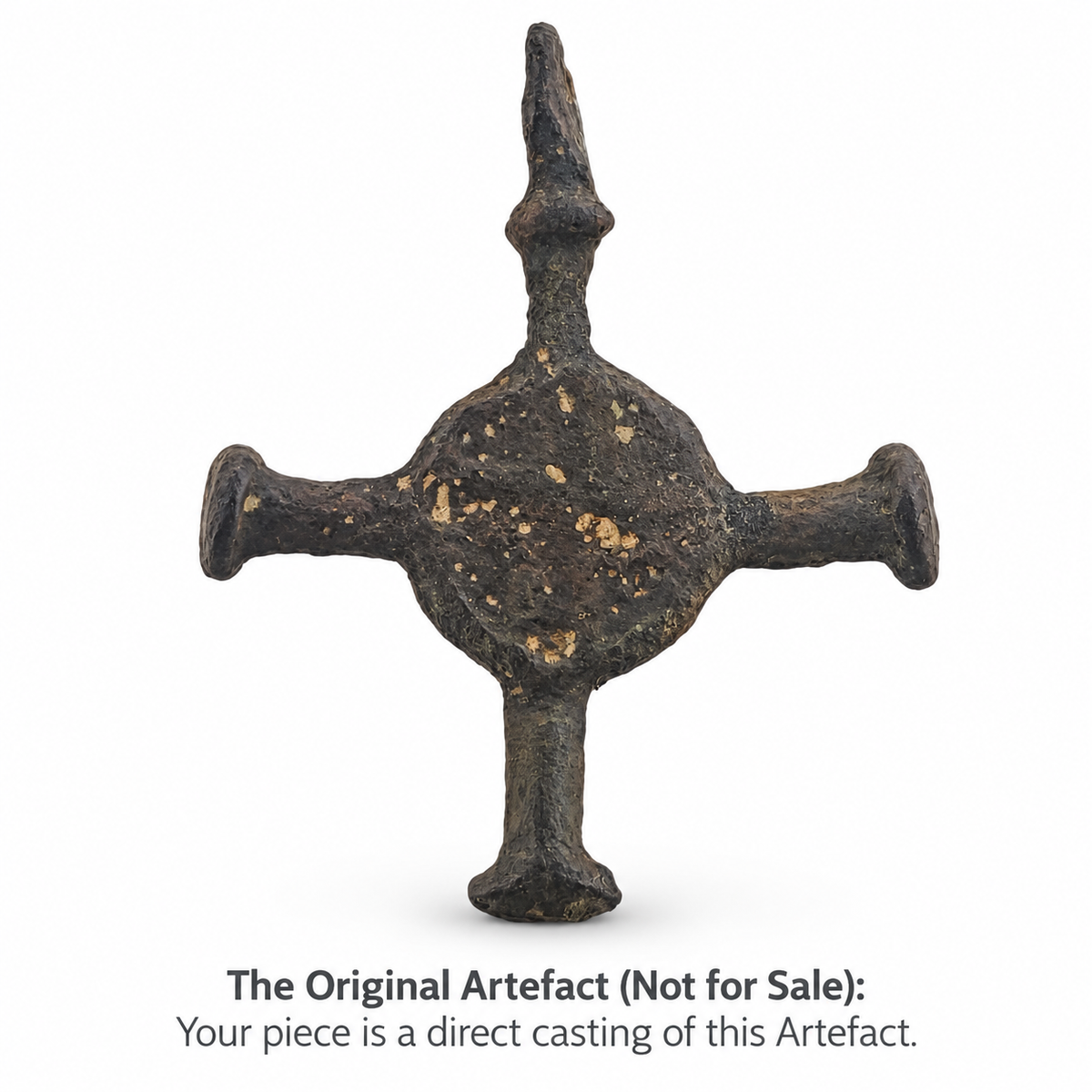 Original Anglo-Saxon cross artefact found in Northumbria, upright reverse view. Not for sale. Your piece is a direct casting of this artefact.