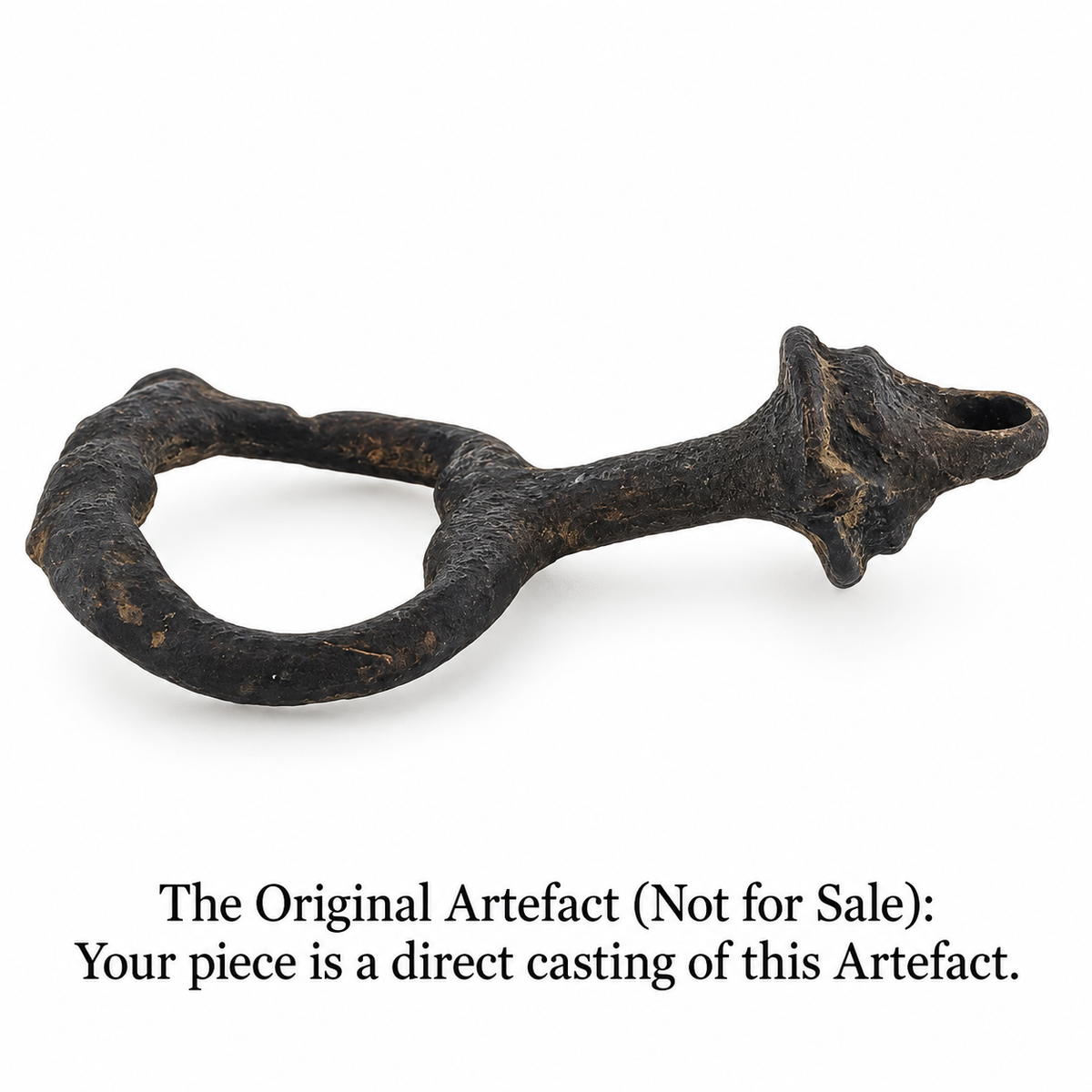 Original Tudor purse fob found in Lincolnshire, angled view. Not for sale. Your piece is a direct casting of this artefact.